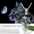 thumbnail image 6 of Dorunmo Cat Necklace Sterling Silver Cat Pendant Black Heart Necklace Gothic Jewelry Halloween Gifts, 6 of 6
