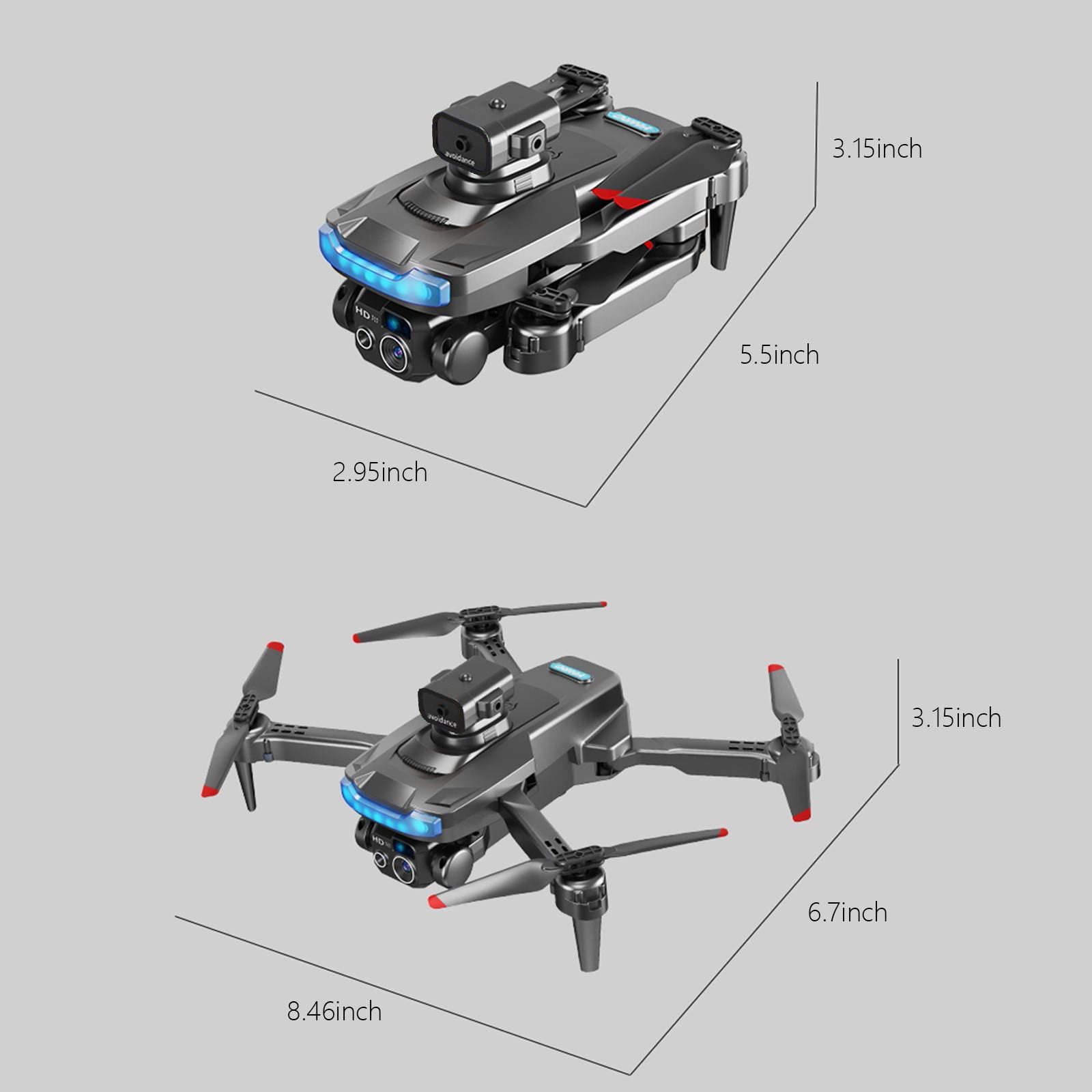 Drones with High-Definition Dual Camera, 540°intelligent obstacle avoidance, 120°Ultra Wide Angle Lens, Remote Control Toy Gifts
