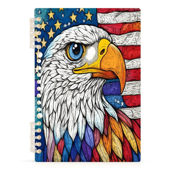 American Flag and Eagle Notebooks 1-subject Journal 60 Sheets A5 College Ruled Paper Detachable Ring 8.3"x5.7"