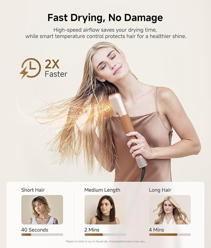 DREAME AirStyle Pro 7-in-1 Hair Dryer High Speed Dryer& Multi Styler Hot Air Styler Wrap No Heat Damage with Auto-Wrap Curlers, Brushes and Concentrator, Smooth Finish with Travel Case Gift for Women