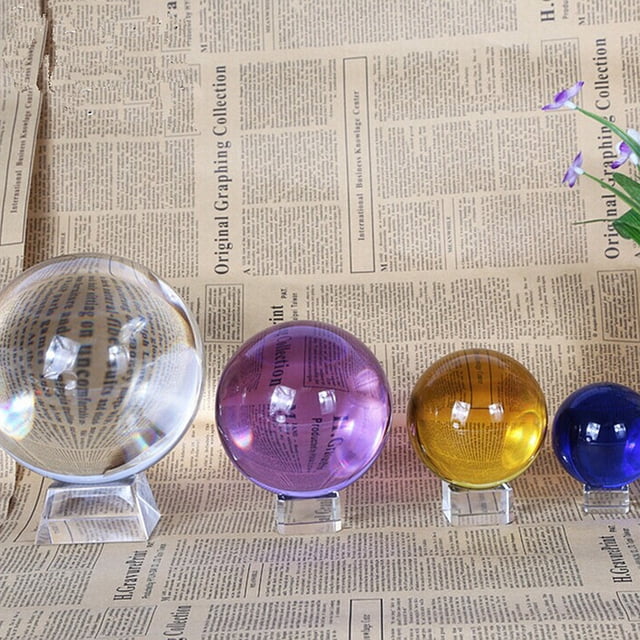 NIYANGLE 1Set Crystal Ball Gazing Sphere Clear Crystal Design Artificial Crystal Glass For Wedding Home Decoration