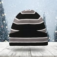 thumbnail image 5 of Nmnitkp Unisex Reversible Knitted Beanie Hat for Men Women Warm Winter Striped Beanies Warmth Beanie Cap Gray #01, 5 of 5