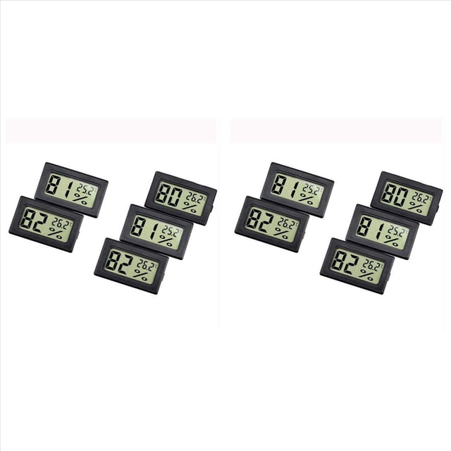 Mini TermóMetro Digital HigróMetro, Paquete de 10, Medidor de Humedad y Temperatura ElectróNica Digital para Interiores, Pantalla LCD