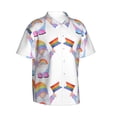 thumbnail image 2 of Fotbe LGBT Gnomes Hawaiian Shirt for Men Unisex Summer Beach Casual Short Sleeve Cotton Linen Button Down Shirts-Medium, 2 of 9