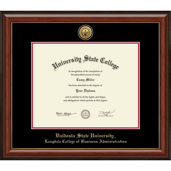 Valdosta State University Langdale College of Business Administration Diploma Frame, Document Size 15" x 12"