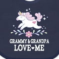 thumbnail image 4 of Inktastic Grammy and Grandpa Love Me Grandchild Unicorn Girls Baby Bib, 4 of 4
