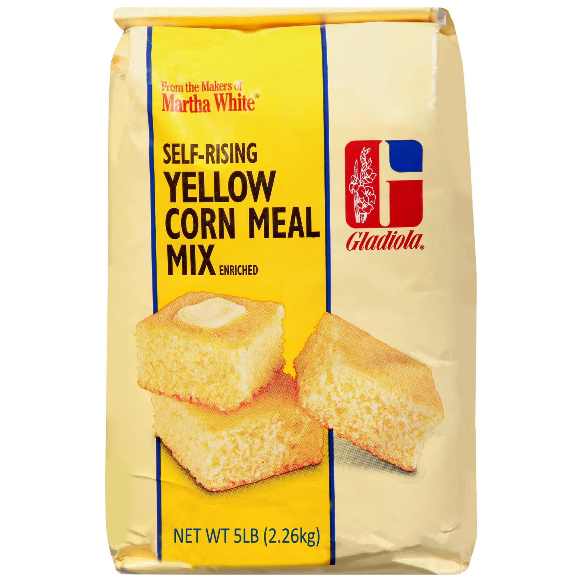 (3 pack) Martha White Gladiola Self Rising Yellow Corn Meal Mix, 5 Lb Bag