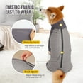 thumbnail image 6 of Dog Jumpsuit, Prevent Shedding Hair Dog Onesie with Legs, Surgery Recovery Suit, Anti Licking Breathable Pet's Bodysuit with Zipper, Pajamas for Small and Medium Dogs,Gray,XL, 6 of 8