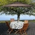 thumbnail image 4 of Patio 60 Inch Round Tablecloth Outdoor Waterproof Table Covers with Zipper, Picnic Tablecloth with Umbrella Hole for Home Garden Circular Table, Breeze Leaves Beige, 4 of 6