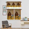 thumbnail image 4 of Kitchen Window Curtains Valance and Tier Set, Vintage Sunflowers Chicken Farm House Rod Pocket Tier Curtain Valance Set, Retro Barn Light Filtering Cafe Curtains for Bedroom Living Room, 4 of 9