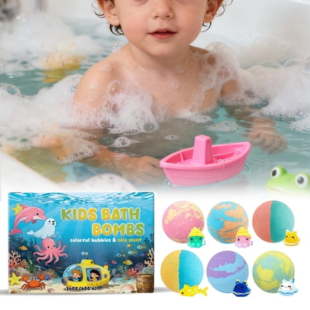potrochi Beauty and Personal Care for Women Bath Bombs With Surprise Inside Animals Toy Bath Bombs Set 6-Pack Kids Bath Gift Box