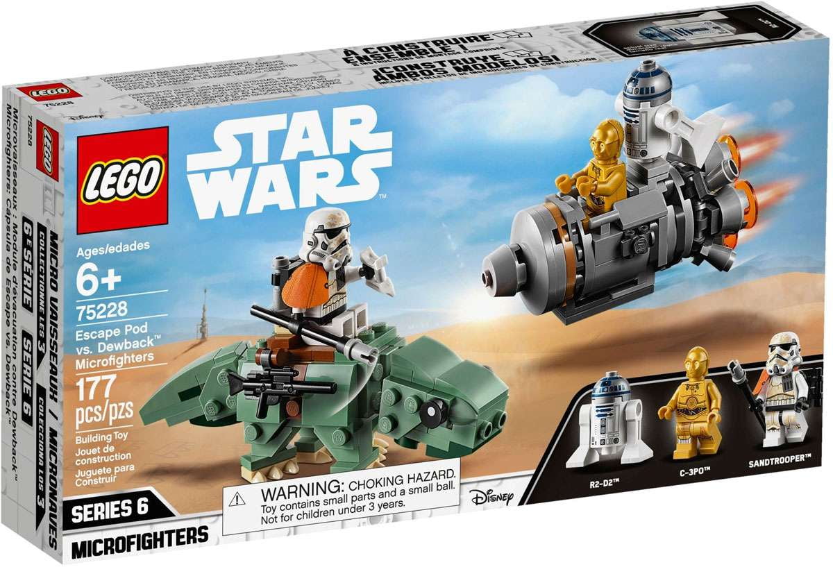 Pre-Owned LEGO Star Wars Escape Pod vs. Dewback Microfighters 75228 Collectible Droid Building Set