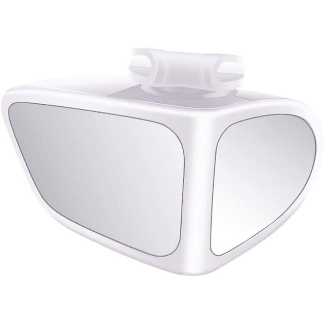 Versión mejorada del espejo de doble cara ajustable (blanco) izquierdo - espejo de punto ciego del automóvil MFZFUKR LKX-1164-1