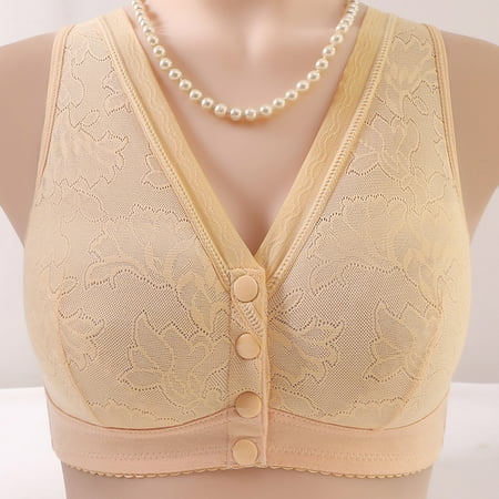 LLYWEY V Neck Bralettes for Women Clearance Wireless Push up Bras Ladies Sport Bra Style-448 Women s Plus Multiway Bra Feature Adult Female Wireless Sports Bras Beige 40B