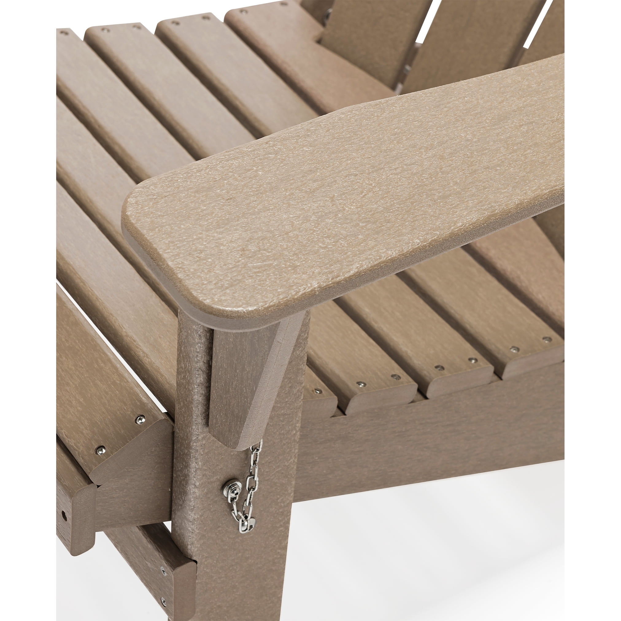 PORCHSIDE Outdoor Folding Adirondack Chair (Set of 2), Weathered Wood