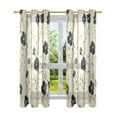 thumbnail image 7 of Yayeee Window Curtains Set of 2 for Living Room Light Filtering 63"x52", Small Black Flowers, 7 of 7