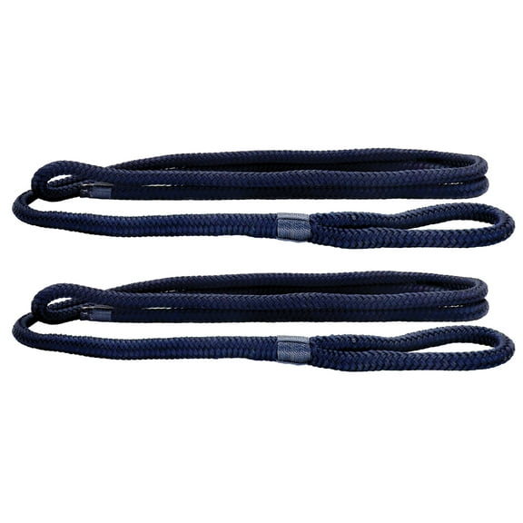 Extreme Max 3006.3311 BoatTector Premium Double Braid Nylon Fender Line Value 2-Pack - 3/8" x 6', Navy