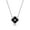 Black, variant on Black Onyx and Cubic Zirconia Flower Pendant Necklace in 925 Sterling Silver with 18 Inch Adjustable Cable Chain Spring Ring by Lavari Jewelers