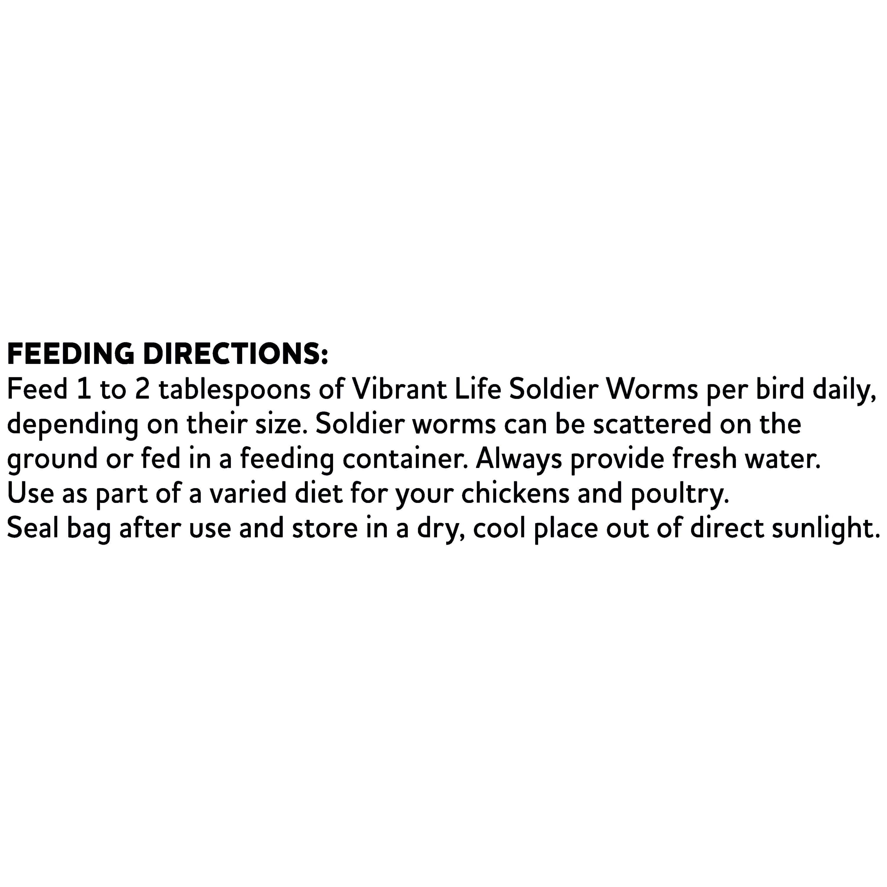 Vibrant Life Dried Soldier Worm Treats for Chickens, 1 lb Bag