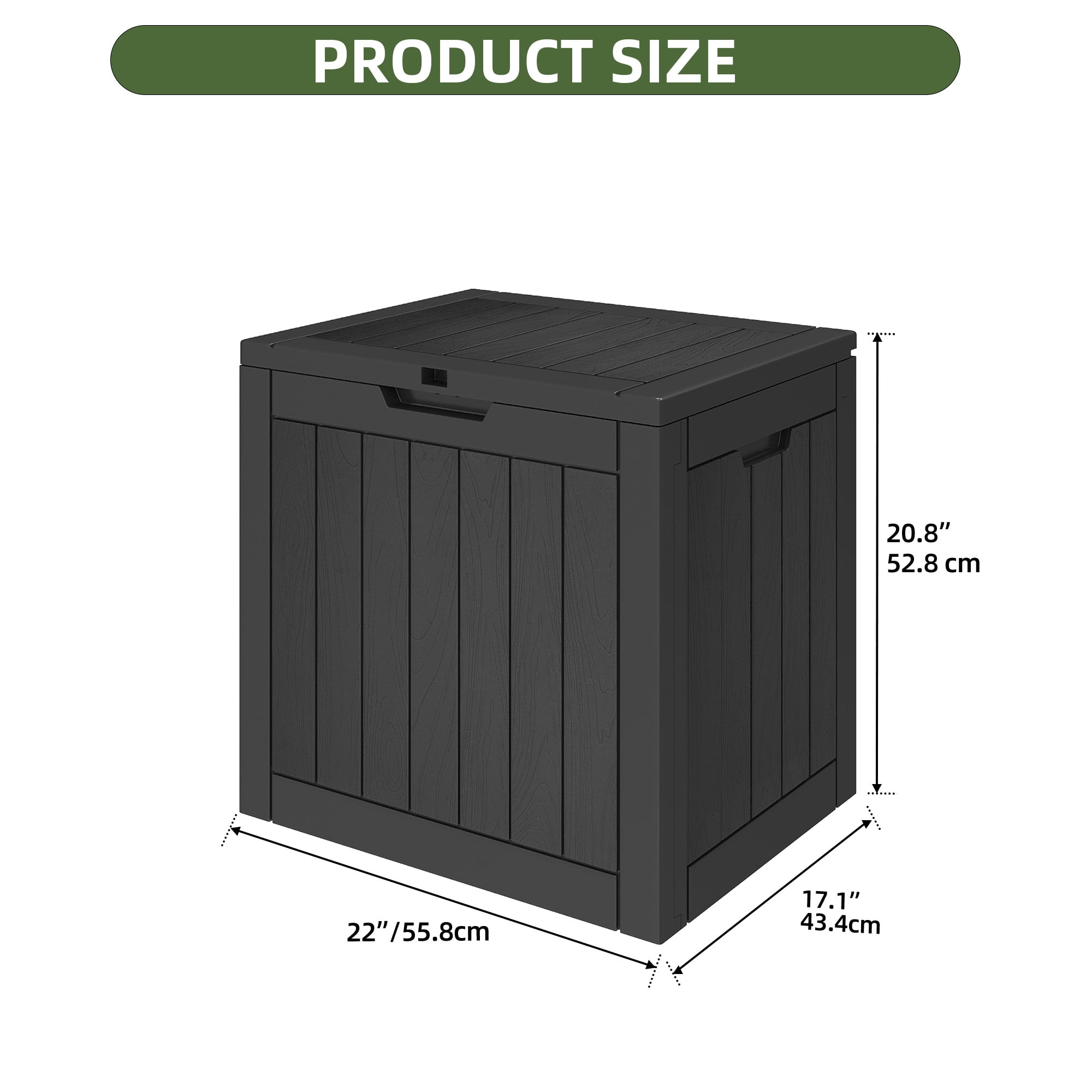 Uforic 30 Gallon Deck Boxes 2 Pack, Waterproof Outdoor Storage Box for Cushions, Garden Tools & Pool Accessories, Resin Storage Container for Patio, Deck & Garden, Black