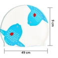 thumbnail image 4 of 1 Pieces Swim Caps Waterproof Comfy Bathing Caps Non-Slip Cartoon Kids Swimming Hat-blue and white, 4 of 5
