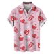 thumbnail image 3 of Camisetas de manga corta para hombre, con estampado 3D de amor, gráfico, camisas de botones para el día de San Valentín, blusa informal de verano para playa para hombre, 3 of 5