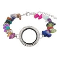 thumbnail image 1 of 30mm Square Love Floating Charm Memory Locket Chain Star or Heart End Synthetic Glass Magnetic Bracelet, 1 of 4