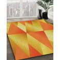 thumbnail image 3 of Ahgly Company Machine Washable Indoor Round Transitional Orange Red Orange Area Rugs, 3' Round, 3 of 7