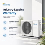 Senville 18000 BTU Mini Split Air Conditioner Heat Pump, LETO Series, 208/230V, Works with Alexa, White