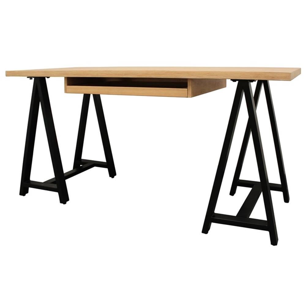 2-Piece Paolini Executive Desk Set with Phil Gray Exposed Wood Frame Armchair