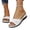 White, variant on Womens Flat Sandals, Wide Sandals for Women, Womens Summer Beach Sandals Wedge Low Open Toe Slides Ladies Dressy Sandals Slipper Platform Comfortable Flower Sandals, Khaki, 7.5