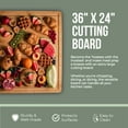 thumbnail image 2 of Massive Extra Large Cutting Board for Kitchen 36 X 24 by Grizzly Living - Heavy Duty Bamboo Chop  ng Boards for Meat, Veg & Charcuterie - Large Wooden Stove Top & Countertop (36" x 24"), 2 of 8