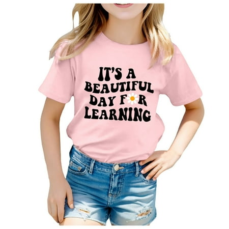 

Kids School Season Back to School Season Printed Casual Short Sleeve Top T Shirt Pajamas Women Toddler Tops Girls Top Layering 2t Girls Long Sleeve Shirt Phrasing Shirt Falls Creek Coat Girls Shirt