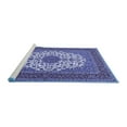 thumbnail image 2 of Ahgly Company Machine Washable Indoor Square Medallion Blue Traditional Area Rugs, 4' Square, 2 of 4