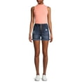 thumbnail image 2 of No Boundaries Juniors' Exposed Button Chop Pocket Mid-Rise Shorts, 2 of 6
