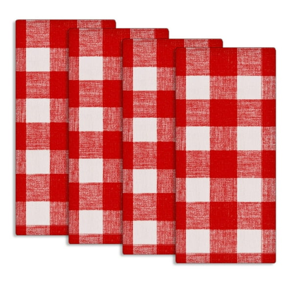 Fabstyles Country Check Cotton Set of 4 Kitchen Towel