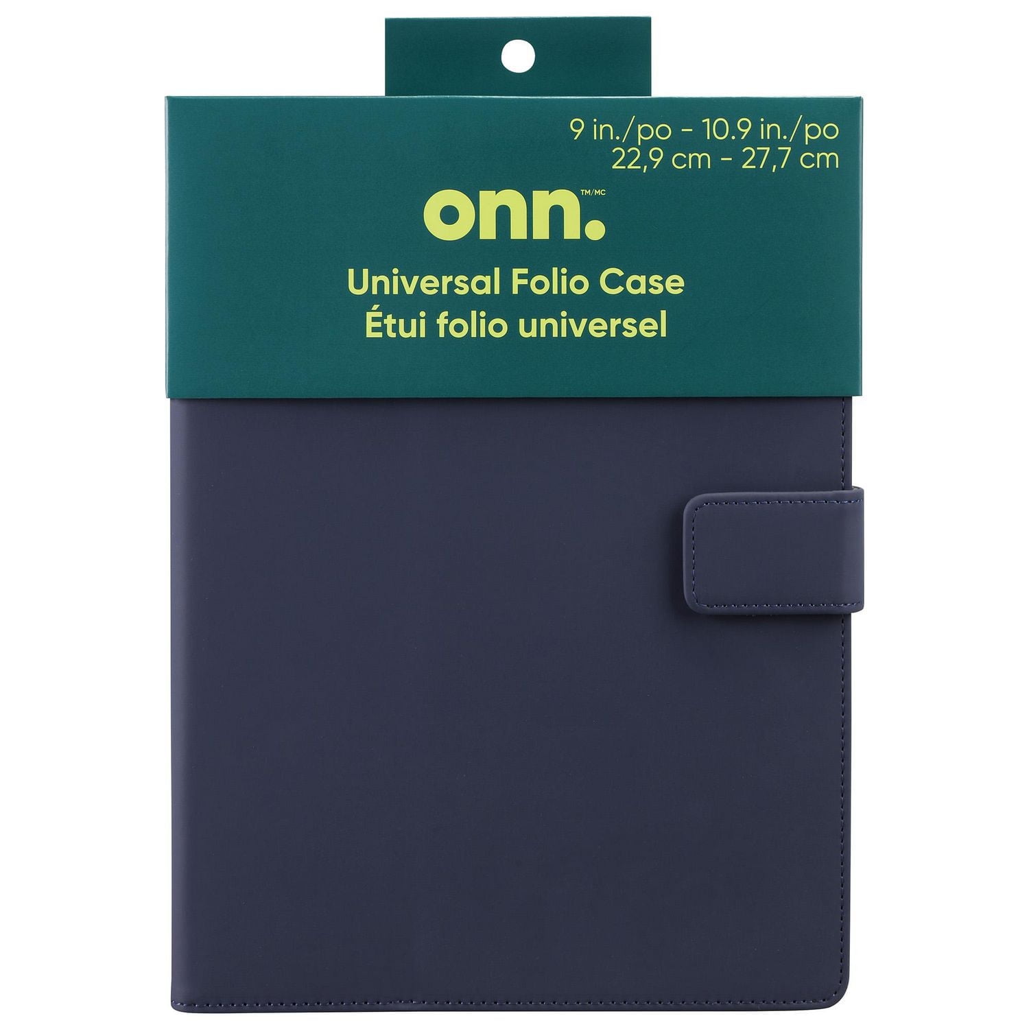 Étui folio universel Onn pour tablette de 9 à 10,9 pouces avec fermeture magnétique et porte-stylet, Bleu marine