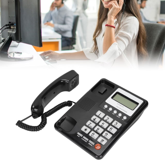 Teléfono con cable FSK DTMF Sistema dual Identificador de llamadas Volumen ajustable KX-T8001CID Teléfono fijo con cable para el hogar Tono Pulso seleccionable para oficina
