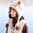 thumbnail image 5 of Enyan Girls Winter Knit Hats for Little Kid Fleece Lining Skiing Caps Cute Animal Character with Warm Ear Flap, 5 of 7