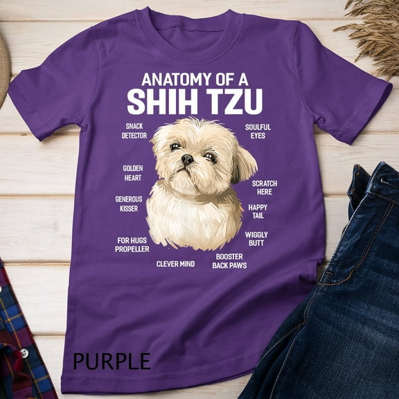 Simple Fit Dogs 365 Anatomy Of A Shih Tzu Dog Gift T-Shirt Unisex T-Shirt