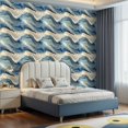 thumbnail image 2 of Peel and Stick Wallpaper Contact Paper Blue Gold Granite Marble Look Ocean Decorative Fluid Patterns Self Adhesive and Removable 17.7in x 118in, 2 of 8