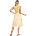 thumbnail image 2 of iEFiEL Womens Metallic Praise Dance Dress Color Contrast Sleeveless Liturgical Worship Dance Dress Dancewear Gold XL, 2 of 7