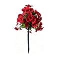 thumbnail image 2 of Doghiosgha 1 Pc 17.7 Inch Artificial Pansy Flower Stake Faux Outdoor Plants Pick for Garden Patio Yard Pathway Decor, Red, 2 of 7