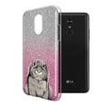 thumbnail image 2 of FINCIBO Pink Gradient Glitter Case, Sparkle Bling TPU Cover for LG Stylo 4 Q710 6.2" 2018, Floppy Ears Grey Bunny Rabbit, 2 of 3