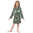 thumbnail image 6 of FORMRS Niños Bathrobe Unisex Hooded Robe Soft Plush Pajamas Sleepwear, Size 2-3T, Yellow Christmas Gingerbread, 6 of 7