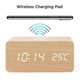 thumbnail image 2 of Wooden digital alarm clock with wireless charging, adjustable dimmer and brown alarm volume, 2 of 5