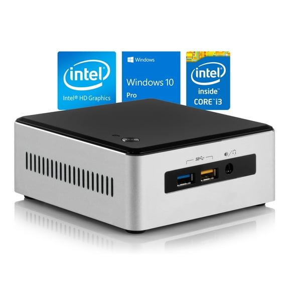 Intel NUC5i3RYH Mini PC, Intel Core i3-5010U 2.1GHz, 4GB RAM, 256GB SSD, Mini DisplayPort, Mini HDMI, Wi-Fi, Bluetooth, Windows 10 Pro