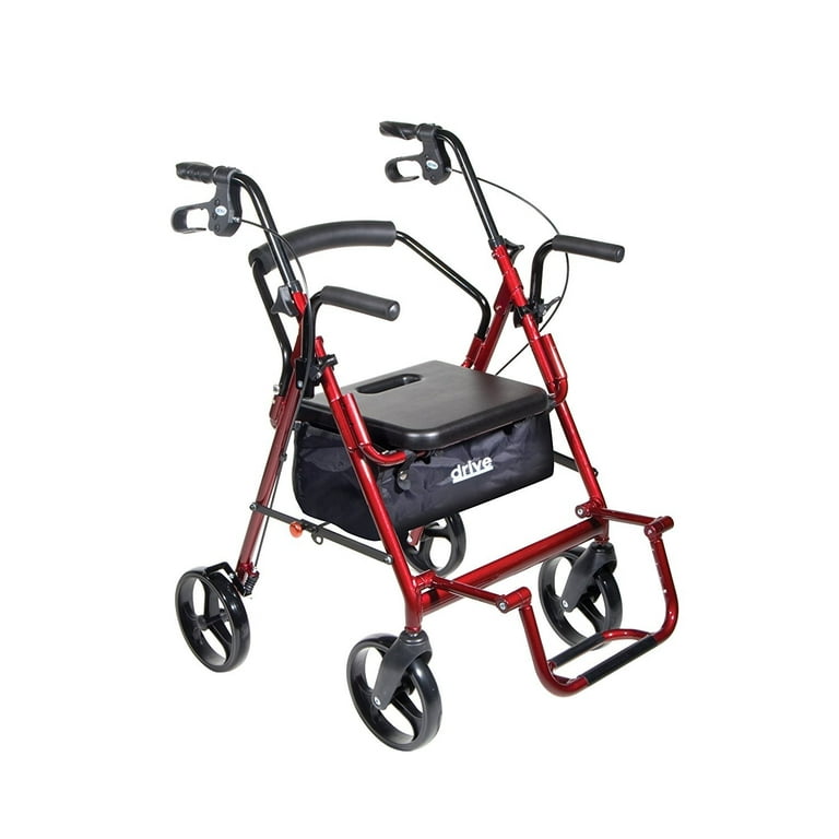 Drive Medical Duet Wheelchair Walker Rollator Combo, Terrain