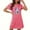 Hot Pink, variant on Tnhcen *omen's Halloween Themed Round Neck Short Sleeve Pajama Dress - Plus Size Sleepwear with Soft Polyester Spandex Blend Cozy Cartoon Print Nightgown for Women S-2XL Sizes