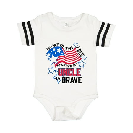 

Inktastic Home of the Free Because My Uncle is Brave Gift Baby Boy or Baby Girl Bodysuit